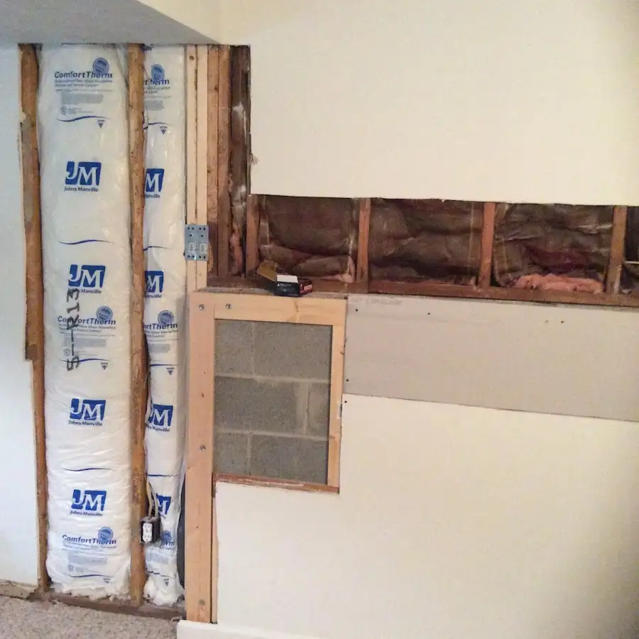 Wall insulation replacement during Contents Cleaning & Restoration in Rehoboth